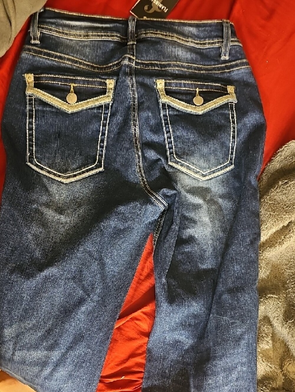 Flamingo Blue Faded Stretch Jeans - Picture 3 of 5